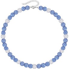 JERYAQTQ 야구 목걸이 남성용 여성 얼음 수집 라인스톤 클레이 비드 블링 선수를 위한 멋진 선물 Q1602310, Light blue white, Light blue white