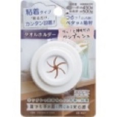 【春子家】日本吸盤毛巾掛架 廚房抹布收納架, 白圓形黏著354074, 1個