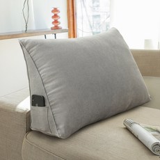 삼각 등받이 쿠션 침대 소파 허리 등쿠션 베개, C 라이트 그레이