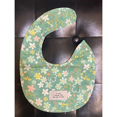 Ins小花 防水 毛巾布圍兜, 1個