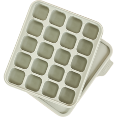 홍스파파 플래티넘 실리콘 이유식 큐브 아이스 몰드 20구 15ml, 1개, 그린베이지