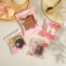 《巧緻》 櫻花印記 熱封袋 餅乾袋 點心袋 西點袋 月餅袋 機封袋 烘焙包裝 P166, 1個, 100個裝