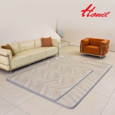 한일전기 2026년 신제품 정품 국산 EMF인증 헤링본 카본 탄소 거실전기장판 거실전기매트 카페트매트, 1. 중형(1500X1830)