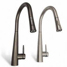 蝴蝶衛浴 304不鏽鋼單孔抽拉龍頭 LF無鉛認證, 1個, 【H廊-7004】拉絲色+贈固定片