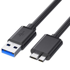 USB 3.0 마이크로B 외장하드 연장케이블 USB A to 마이크로 B micro-B 연결선 연장선 USB3.0 케이블, 0.5m, 1개