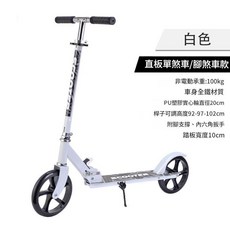 兒童青少年成人滑板車 可摺疊兩輪手剎滑板車 城市代步車, 200直板白色, 1個
