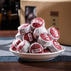 운남보이차 찹쌀향 보이 숙차 윈난 진향 소타차 동전크기 보이차, 6.25g, 3개, 80개입