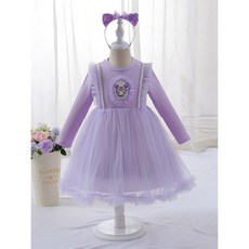 [실버플라워]공주원피스 긴팔 리본 공주드레스 파티 원피스25218-6