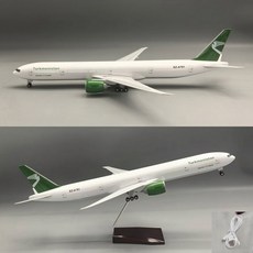 투르크메니스탄 항공 B777-300ER 모형 비행기 항공기 다이캐스트 1:157, 화이트(고급형 소리인식 LED조명)