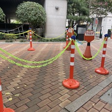 주차장 행사장 공간분리 통제용 플라스틱체인 5미터 형광색 경계용 공장, 1개