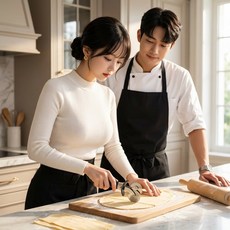 스테인리스 2구 패스트리 커터 파이 도우 피자 라비올리 만두피 베이킹 반죽 롤링 커터 1개