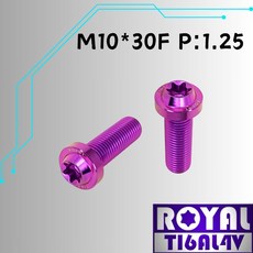 ROYAL M10*30F P:1.25 飛碟頭型螺絲 64鈦/鈦合金螺絲 出貨附發票 皇家紫, 1個