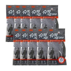 3M 슈퍼그립 200 작업 안전 코팅 장갑 10개입, L(대형), 10세트