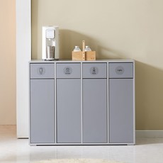 동서가구 세이프 E0등급 4칸 1060 재활용 분리수거함 휴지통 DF925937, 그레이