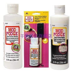Mod Podge 摩寶膠 照片轉印專用膠 適用於布料等各種表面, 1個, 59ml含木刷白色轉印膠CS12652,單盒