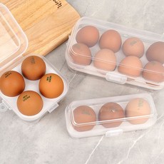 milovhi 휴대용 계란 케이스 캠핑 달걀 보관함 3구, 1개