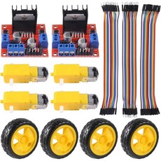 L298N 모터 드라이버 로봇 자동차 키트 TT 모터 바퀴 세트 아두이노 로봇 DIY 전자 실습 키트, 1세트, 혼합