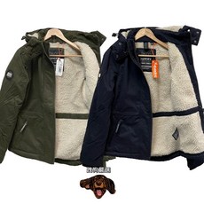 Superdry 女款 加厚刷毛 N3B 風衣外套 深藍/軍綠, 軍綠,S, 1個