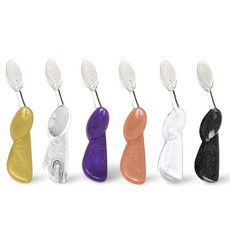 RADIUS 교체용 헤드가 있는 큰 칫솔 왼손 부드러운 다양한 색상 3개 | BPA 프리 및 ADA 승인 치아를 청소하고 잇몸 질환의 위험을 줄이기 위한 디자인 래디어스 130, 왼손잡이 브러시, 6개들이 팩, 모듬 (골드, 마블, 아이스, 퍼플, 조개껍질, 미드나, 1