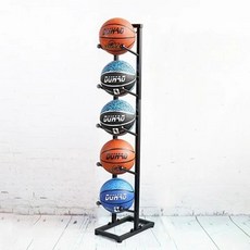 밸런스 볼 거치대 보관대 보수 요가 보수볼 블랙 짐볼 5단, 농구공과 축구공 보관 랙은 5개의 공을 보관할 수 있습