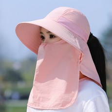 太陽帽女防曬面罩帽子一體護頸騎車吹不翻遮臉漁夫帽面罩遮陽帽