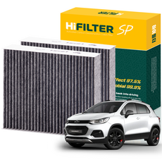 하이필터 쉐보레 트랙스 활성탄 자동차 에어컨필터, 2개, 더 뉴 트랙스 (1세대 U200 FL) HI-H008