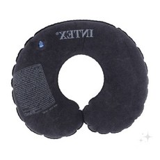 공기 숙면 지지 이동 부드러운 휴대 소재 벨벳 쿠션 촉감 주입식 장거리 목 여행, 1개, 상세페이지 참조