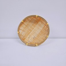 왓위셀 대나무 소쿠리 원형 전통 나무 채반