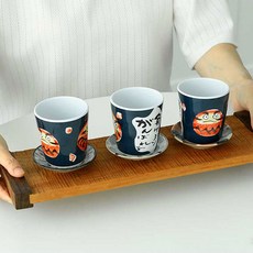 일식감성 주점 식당 다회용 물컵 다루마 부엉이, 다루마컵 (CF10197), 1개