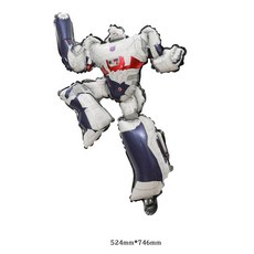 장난감 소년 빨간색 변신 로봇 노란색 용품 자동차 장식 만화 파란색 어린이 생일 파티 포일 3개 풍선, As Picture, 에메랄드