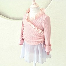 여아 유아동 프릴랩발레티 골지 아동 아기 발레티셔츠 여아발레티 키즈 아기 문센 발레복