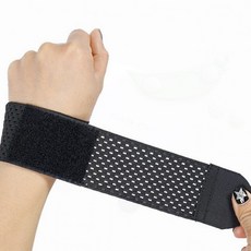 손목보호대 메쉬 이중 압박 운동 헬스 얇은 밴드 관절 고정, 블랙, 상세페이지 참조, 1개