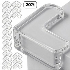 디어쿼츠 밀착 투명 L자 코너 모서리 보호대 대량팩, 20개, clear