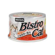 聖萊西Seeds惜時 Bistro Cat特級銀貓罐 九種口味, 1個, 24罐(白身鮪魚+蟹肉)80g