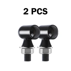 12V 오토바이 알루미늄 LED 미니 금속 회전 신호 표시 등 Bobber Cafe Racer 용 블랙/크롬 성 노출증 앰버, 03 2pcs Black