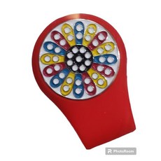 Volkmi高爾夫矽膠帽夾男女通用球標記／時尚帽夾配件，隨機出貨增添樂趣, 煙火紅, 1個