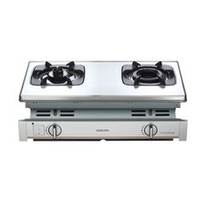 SAKURA櫻花 雙口不鏽鋼檯面瓦斯爐 G5703S 防乾燒安全爐 天然氣