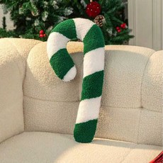 DZER 크리스마스 인테리어 장식 쿠션 귀여운 캔디 디자인 베개 포근한 플러시 원형 소파 등받이, 50*20cm, E