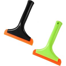 작은 실리콘 창문 고무브러시 5.9인치 자동차 앞유리 물갈퀴 미끄럼 방지 손잡이 다목적 세척용 거울용 검정색, Black+light Green