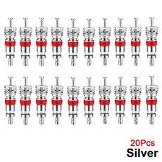 슈레이더 타이어 밸브 코어 및 스템 대부분의 자동차 RV ATV 에어컨 교체용 10 개 20/30, 20pcs silver