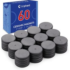 세라믹 원형 디스크 자석 60개 1인치 x 532인치25 x 4mm 두께 - DIY 아트 프로젝트 화이트보드 및 냉장고 정리용 공예 자석, 세라믹 원형 디스크 자석 60개 1인치 x 532인치2