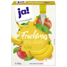 야! Ja! 과일 퓨레 사과 바나나, 1개, 400g