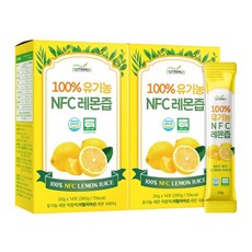 코오롱제약 레모니아 유기농 레몬즙 100% 1일1레몬 NFC 원액 스틱, 280g, 2개