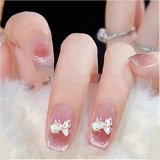 디디몰 리본 네일 파츠 10P 네일왕리본파츠, 화이트