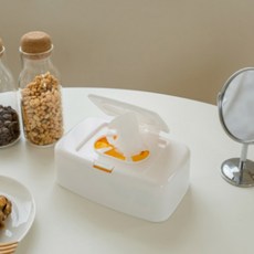 물티슈 파우치 케이스 물휴지 커버 원터치 보관함 통 대형 디스펜서, 1개, 화이트