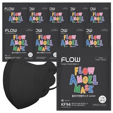 플로우천사마스크 키키 새부리형 어린이용 소형 KF94, 5개입, 10개, 블랙