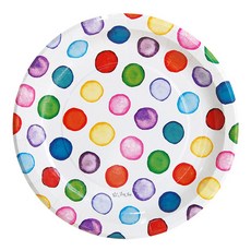 피플스파티 파티접시 도트 수채화 23cm, 1세트, 18개입, 혼합