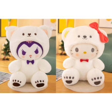 산리오 눈사람 탈을 쓴 인형, 1개, [1+1]쿠로미+키티, 25cm