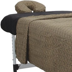 ForPro 프리미엄 디자이너 극세사 3피스 마사지 시트 세트 골든 스월 블랙 매트리스 커버 포함 207153