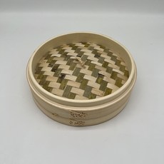 天然竹製蒸籠，透氣性佳，保留食材原味，輕鬆蒸煮各式料理, 1個, 蒸籠8寸蓋子（24.3公分）
